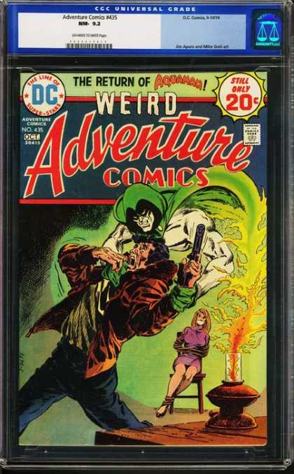 Adventure Comics 435 - Fire - Chair - Aquaman - Rope - Gun - Jim Aparo