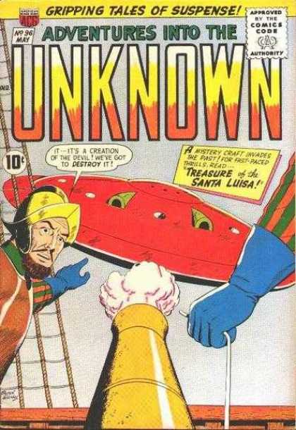 Adventures Into the Unknown 96 - Spaceship - Canon - Conquistador - Treasure Of The Santa Luisa - Blue Glove