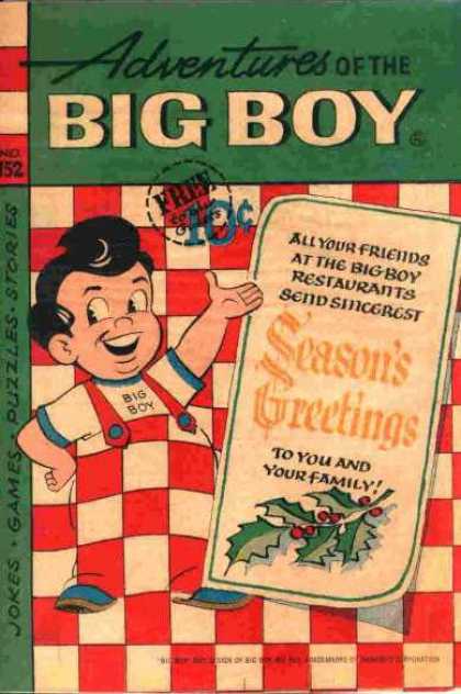Adventures of the Big Boy 152 - Free - 10 Cents - Seasons Greetings - Overalls - Holly