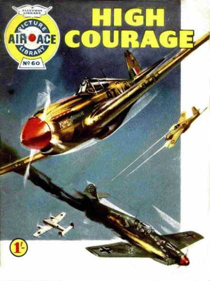 Air Ace Picture Library 60 - High Courage - Plane - Flying - Propeller - Red