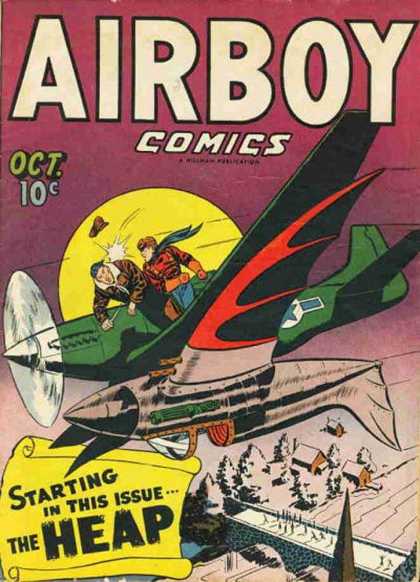 Airboy Comics 10 - Oct - Plane - Small Buildings - Comics - Issue