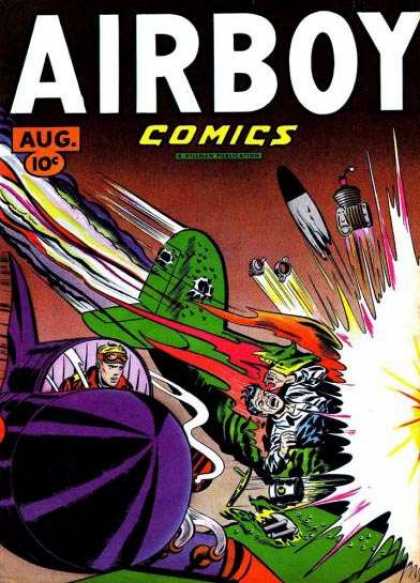 Airboy Comics 20 - Airplane - Fire - Explosion - Death - Battle