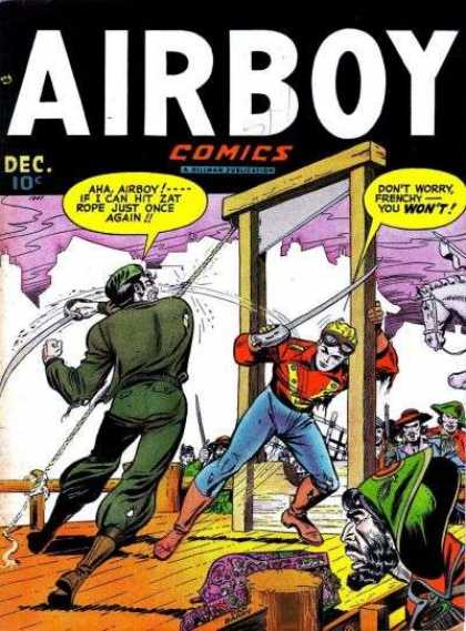 Airboy Comics 24 - Guillotine - Frenchy - Swords - Wood - Crowd