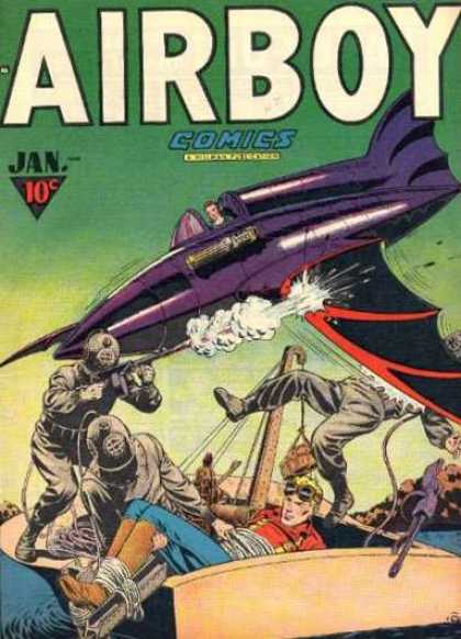 Airboy Comics 25 - Jan - Airplane - Ropes - Boat - Water