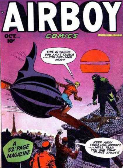 Airboy Comics 34 - This Is Where You And I Tangle - Murder - Knife - Keep Away From Him Airboy - Roof