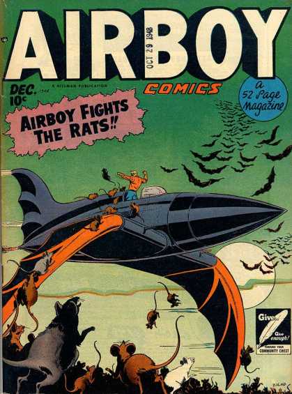 Airboy Comics 36 - Airboy - Airboy Fights The Rats - Dec 10 Cents - 52 Page Magazine - Comics