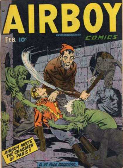 Airboy Comics 38 - Airboy - The Crabmen Of Paris - February - 10 Cents - Hat