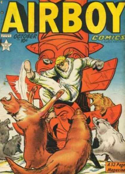 Airboy Comics 46 - Wolf - Airboy - Fight - Totum Pole - October
