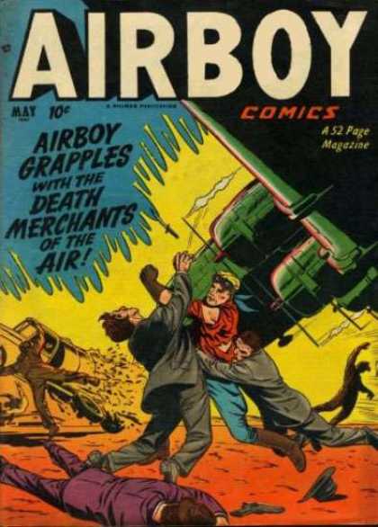 Aurboy - Death Merchants - Comics - Fight - Grappling Airboy Comics 65 - Aurboy - Death Merchants - Comics - Fight - Grappling