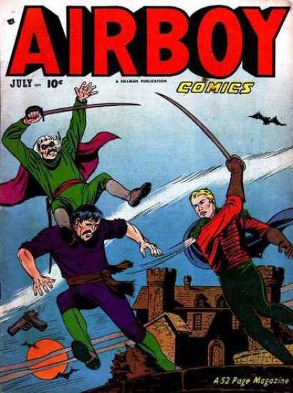 Bat - Sword - Gun - Castle - Moon Airboy Comics 67 - Bat - Sword - Gun - Castle - Moon