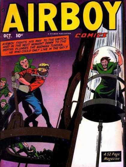 Airboy Comics 70 - Airboy - Glass Capsule - Lever - Red Shirt - Blonde Male