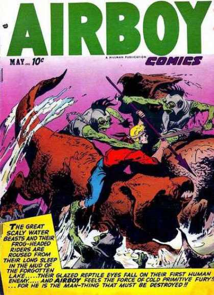 Airboy Comics 77 - Battle - Lance - Spear - Monsters - Aliens