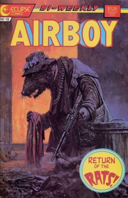 Airboy 19 - Rat - Machine Gun - Trash Can - Hat - Return