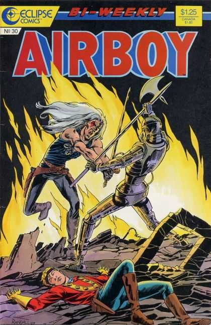 Airboy 30 - Axe - Sword - Flames - Armored - Unconcious