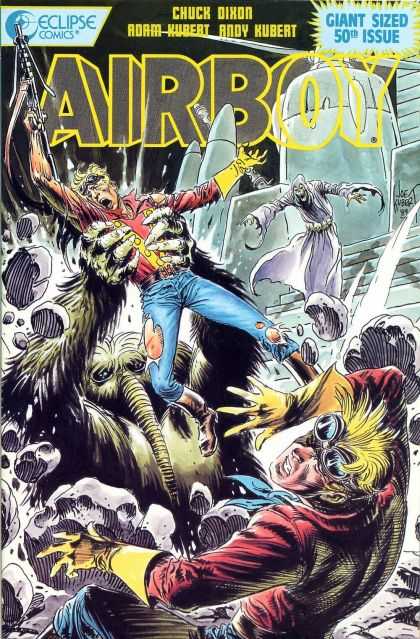 Airboy 50 - Eclipse - Chuck Dixon - Giant Sized 50th Issue - Man - Monster - Joe Kubert