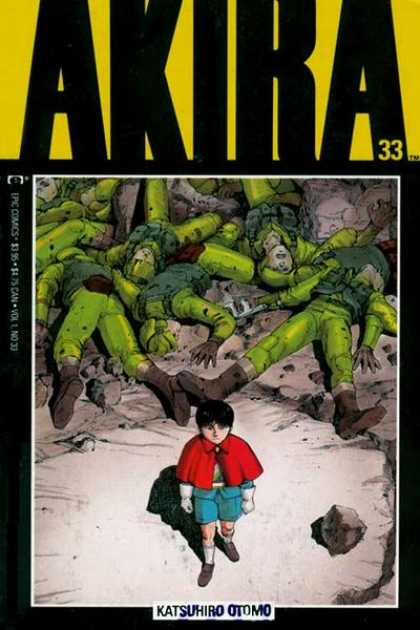 Akira 33 - Katsuhiro Otomo - Green Uniforms - Red Cape - Young Boy - Dead - Katsuhiro Otomo