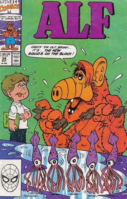 Alf 34 - Marvel Comics - Squids On The Block - Spider Man - Otter - Little Boy