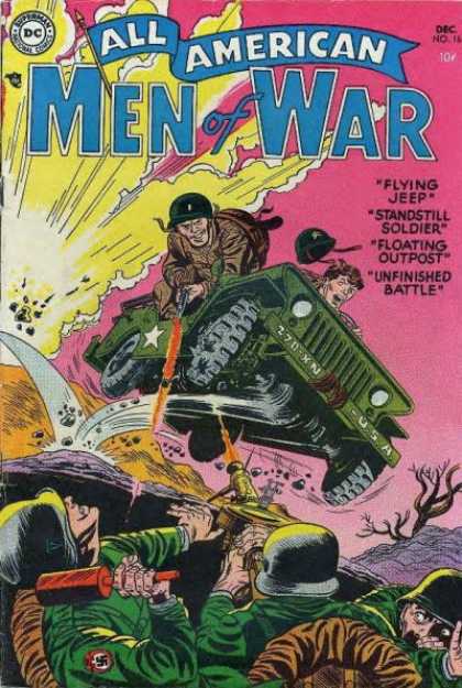 All-American Comics - All American Men of War - Soldiers - War - Jeep - Nazis - Guns