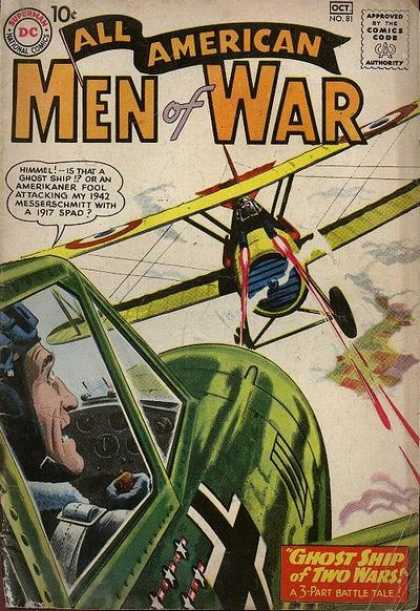 All-American Comics - All American Men of War - Ghost Ship - Messerschmitt - Spad - Airplanes - Battle Tale