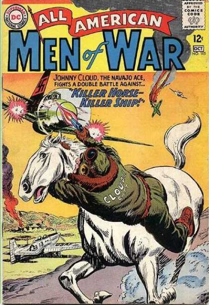 All-American Comics - All American Men of War - Horse - Airplane - Gun - War - Military