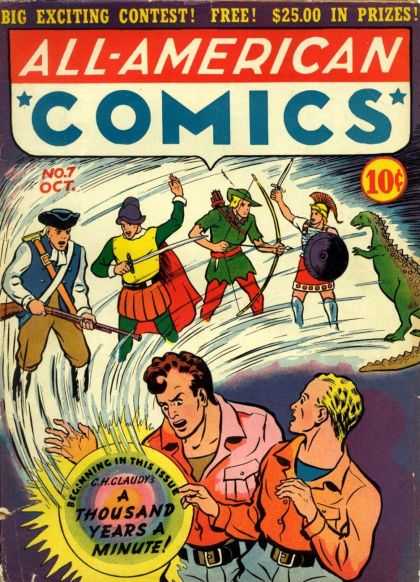 All-American Comics 7 - Exciting - Contest - Free - Dinosaur - Ch Claudy