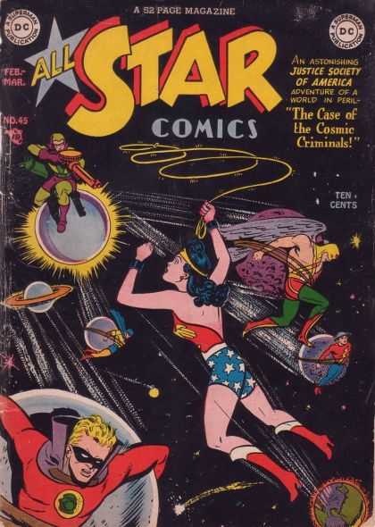 All Star Comics 45 - Wonder Woman - Dc - Justice Society Of America - Planets - Outer Space