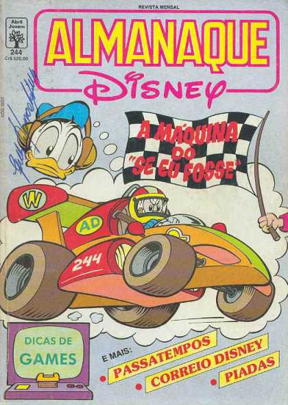 Almanaque Disney 244 - Abril Jovern - Donald Duck - Car - Flag - Dicas De Games