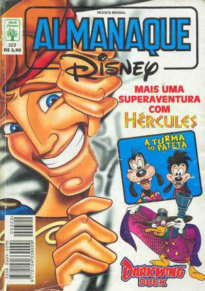 Almanaque Disney 322 - Revista Mensal - Abril Jovem - Hercules - Goofy - Darkwing Duck