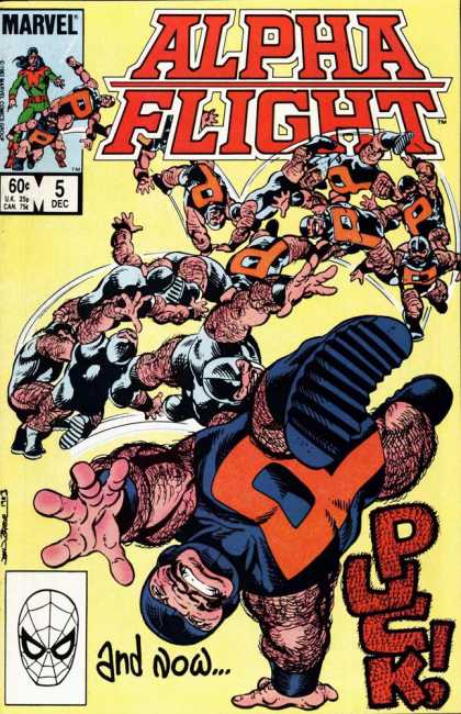 Alpha Flight 5 - Marvel - December - 60 Cents - Puck - Onomatopoeia - Clayton Henry, John Byrne