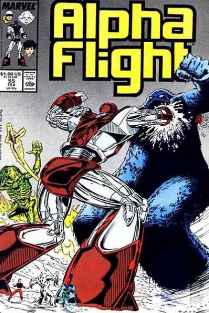 Alpha Flight 55 - Marvel - Marvel Comics - Fight - Monster - Supreheroes - Carl Potts, Jim Lee