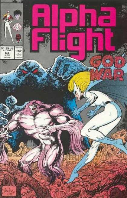 Alpha Flight 64 - God War - Sasquatch - Snowbird - Hulking Form - Dark Cover - Jim Lee