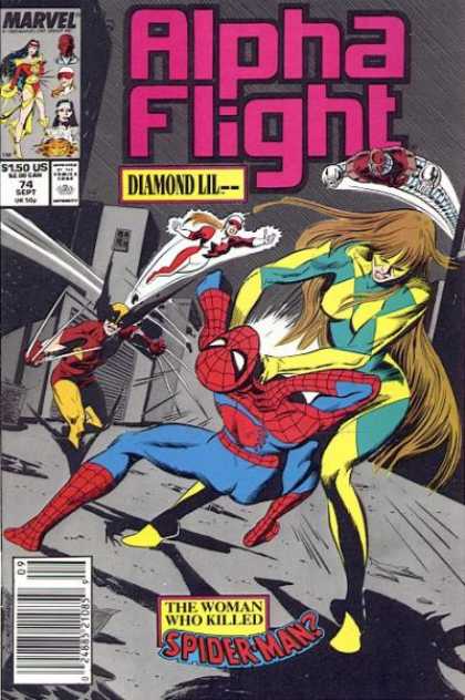 Alpha Flight 74 - Wolverine - Spiderman - Diamond Lil - Marvel - Long Hair - Mike Manley