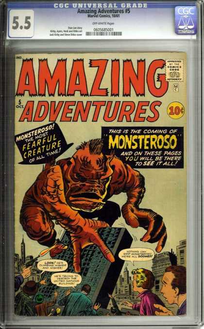 Amazing Fantasy 5 - Marvel Comics - Monsteroso - City Buildings - Fearful Creature - Cgc Universal Grade - Jaime Mendoza, Mark Brooks