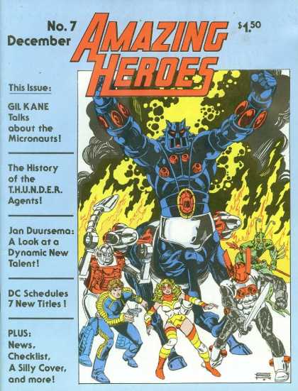 Amazing Heroes 7 - December - Gil Kane - Micronauts - Jan Duursema - Dc Schedules