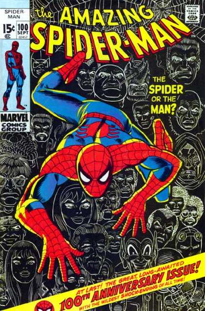 Amazing Spider-Man 100 - Green Goblin - Mary Jane - 100th Anniversary Issue - Web - Faces