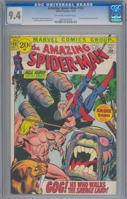 Amazing Spider-Man 103 - Ka-zar - December - 20 Cents - Superhero - Spiderweb