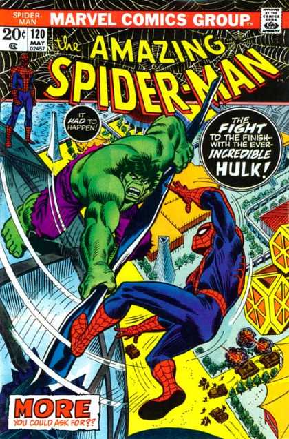 Amazing Spider-Man 120 - Hulk - Tanks - Spiderman - Fight - Incredible Hulk