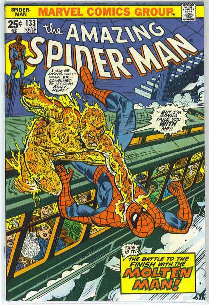 Amazing Spider-Man 133 - Train - Molten Man - Spiderman