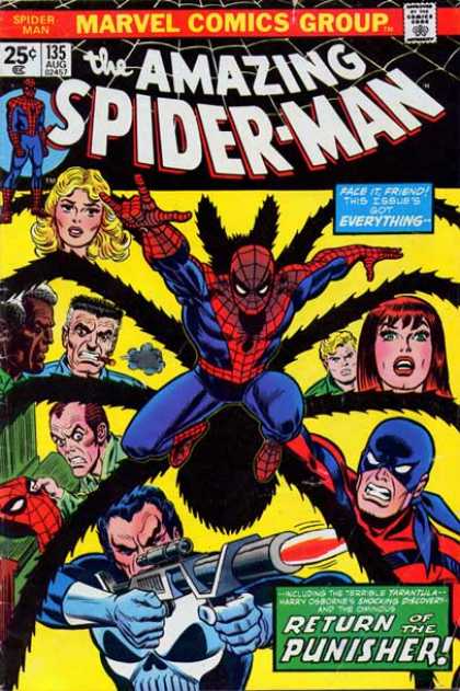 Amazing Spider-Man 135 - Punisher - Spiderman - Tarantula - Mary Jane - Jameson