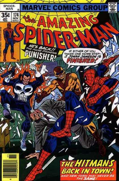 Amazing Spider-Man 174 - Punisher - Hitman - J Jonah Jameson - Jameson - Glass - Ross Andru