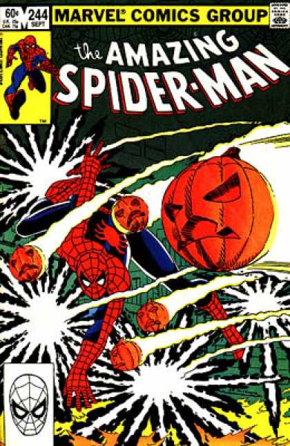 Amazing Spider-Man 244 - Pumpkins - Smashing Pumpkins - Spiderween - All Hallows Eve - Fright Time - Bob Wiacek, John Romita