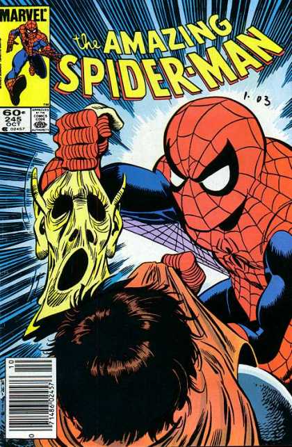 Amazing Spider-Man 245 - Marvel Comics - Monster Mask - Web - Punch - Fight - Dave Simons, John Romita
