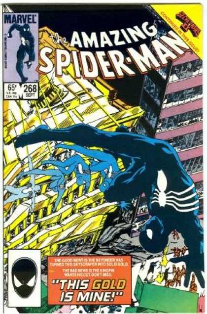 Amazing Spider-Man 268 - Gold - This Gold Is Mine - Building - Dark Spiderman - Aerial Acrobatics - John Byrne