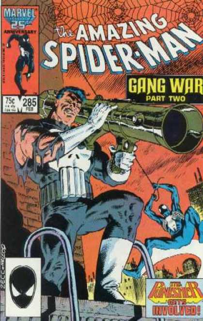 Amazing Spider-Man 285 - Gang War - Marvel - The Punisher - Gets Involved - Attack