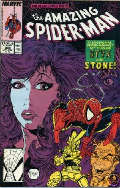 Amazing Spider-Man 309 - Styx And Stone - Stone - Mary Jane - Spider Web - Long Brown Hair - Todd McFarlane