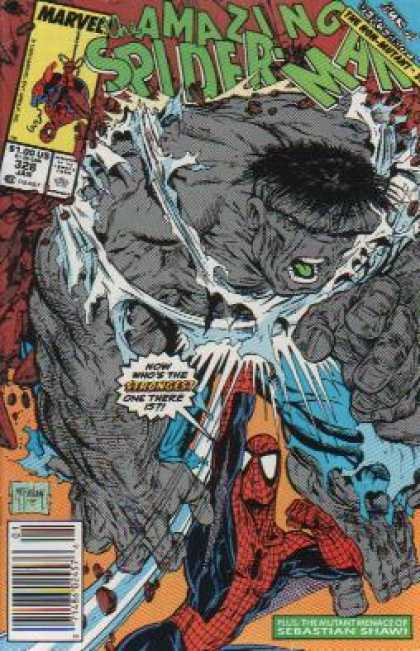Amazing Spider-Man 328 - Spiderman - Hulk - Grey - Now Whos The Strongest One Ther Is - Powerfull Hit - Todd McFarlane