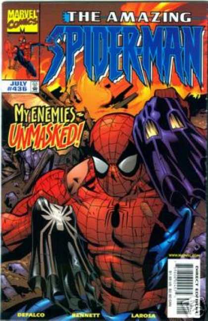 Amazing Spider-Man 436 - Mask - Fire - Spiderman - Venom - Bud LaRosa