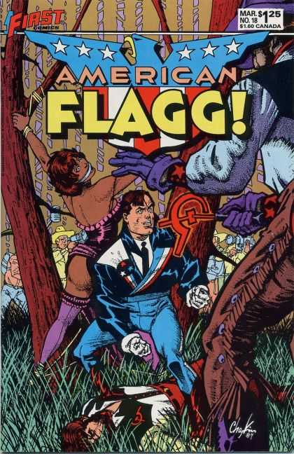American Flagg 18 - Sickle - Hammer - Communism - Tie - Fight