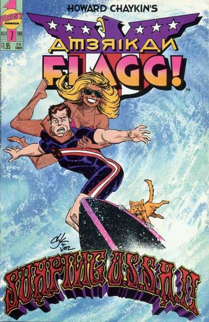 American Flagg 7 - Howard Chaykins - Surfing Ussr Ii - Stars - Cat - Waves