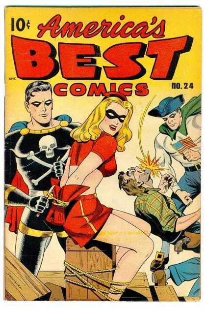 America's Best Comics 24 - Skull - Flag - Masks - Cape - Woman - Alex Schomburg